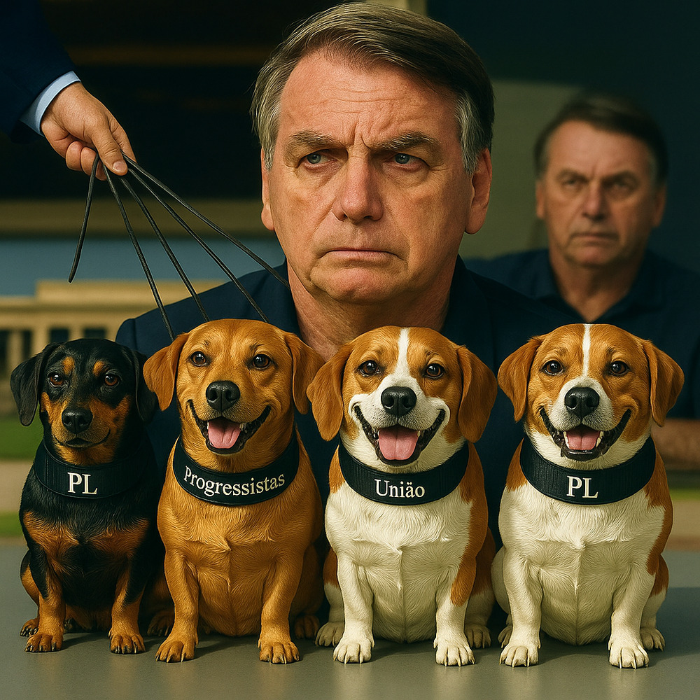 Quando a política vira programa de adestramento: Todo mundo quer ser o cãozinho obediente de Bolsonaro. Ciro Nogueira, Caiado, Ratinho, Tarcisio e até tu Castro? Latindo na mesma coleira AuAu