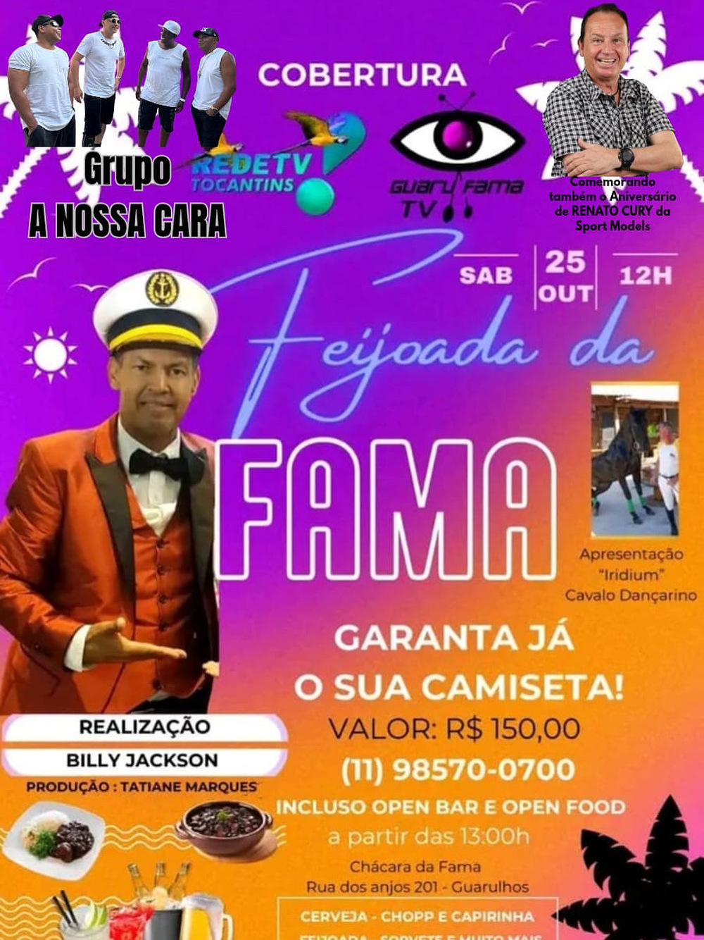 Feijoada da Fama: glamour, música e celebridades em um evento inesquecível.