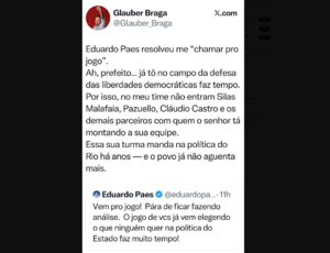 Eduardo Paes e Glauber Braga antecipam debate eleitoral em embate nas redes