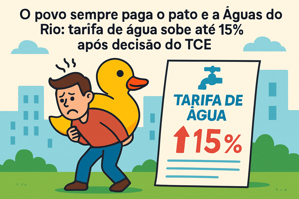 O povo sempre paga o pato e a Águas do Rio: tarifa de água sobe até 15% após decisão do TCE