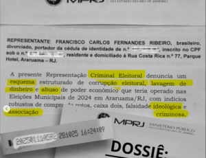 Ex-prefeito Chiquinho da Educação promete abalar Câmara de Araruama e entrega Dossiê de mil páginas com possível esquema de corrupção eleitoral ao MP e PF