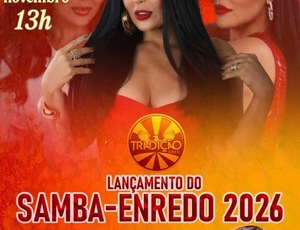 Gardênia Cavalcanti é a grande homenageada no lançamento do samba-enredo 2026 da G.R.E.S. Tradição