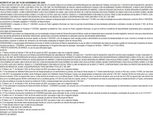 Washington Quaquá autoriza ampliação da Câmara Municipal com desapropriação de 2.180 m²