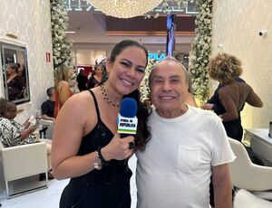 Stênio Garcia prestigia inauguração do Salão da Lalaconte no Barra Shopping