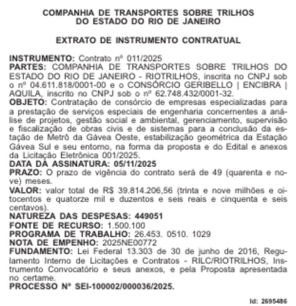 RioTrilhos investe R$ 39,8 milhões para acelerar conclusão da Estação Gávea