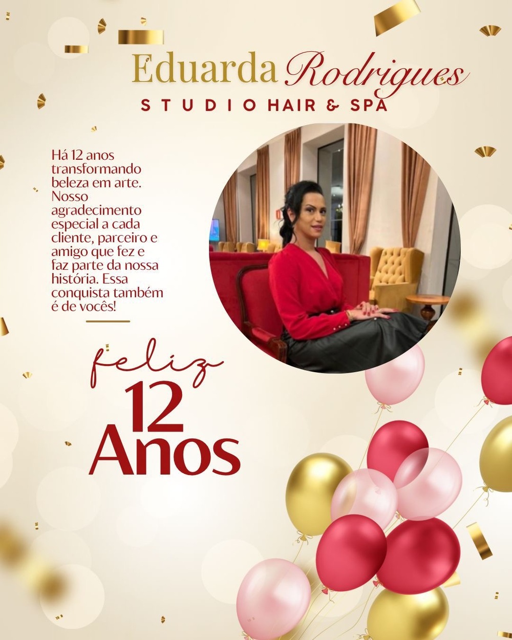 Eduarda Rodrigues Studio Hair & Spa celebra 12 anos de história e excelência em beleza