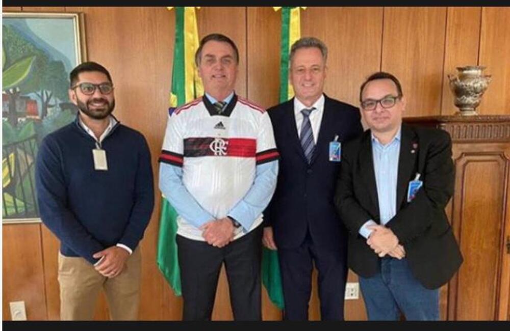 Presidente do Flamengo e Bolsonaro juntos em 2022