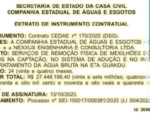 Urgência ou falta de transparência? Cedae gasta R$ 27 milhões em contrato sem estudo técnico para combater mexilhões dourados