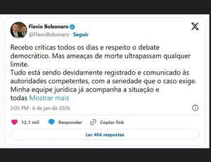 Flávio Bolsonaro denuncia ameaças de morte em meio à pré-candidatura presidencial