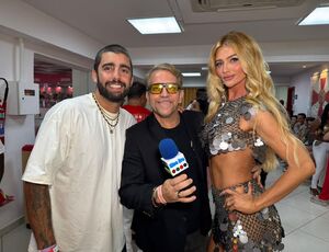 Pedro Scooby e Cintia Dicker revelam paixão pelo Carnaval na quadra do Salgueiro