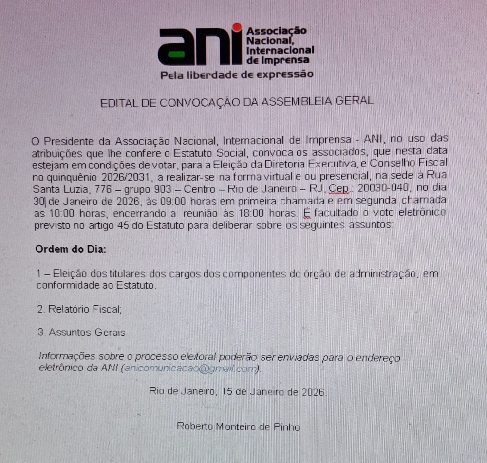  EDITAL DE CONVOCAÇÃO DA ASSEMBLEIA GERAL (30.01.2026)