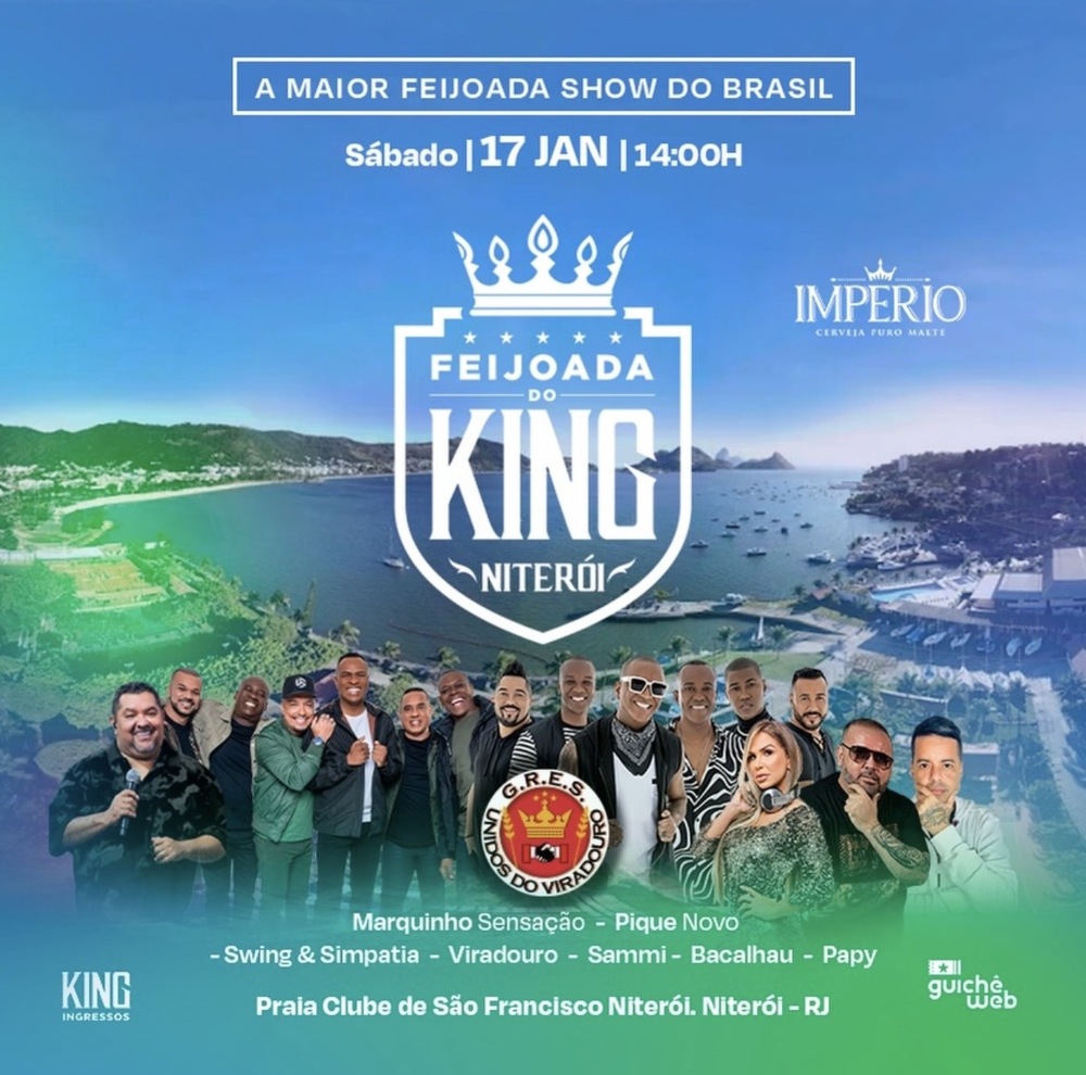 Feijoada do King Niterói reúne grandes nomes do samba em evento que promete lotar a Praia Clube de São Francisco