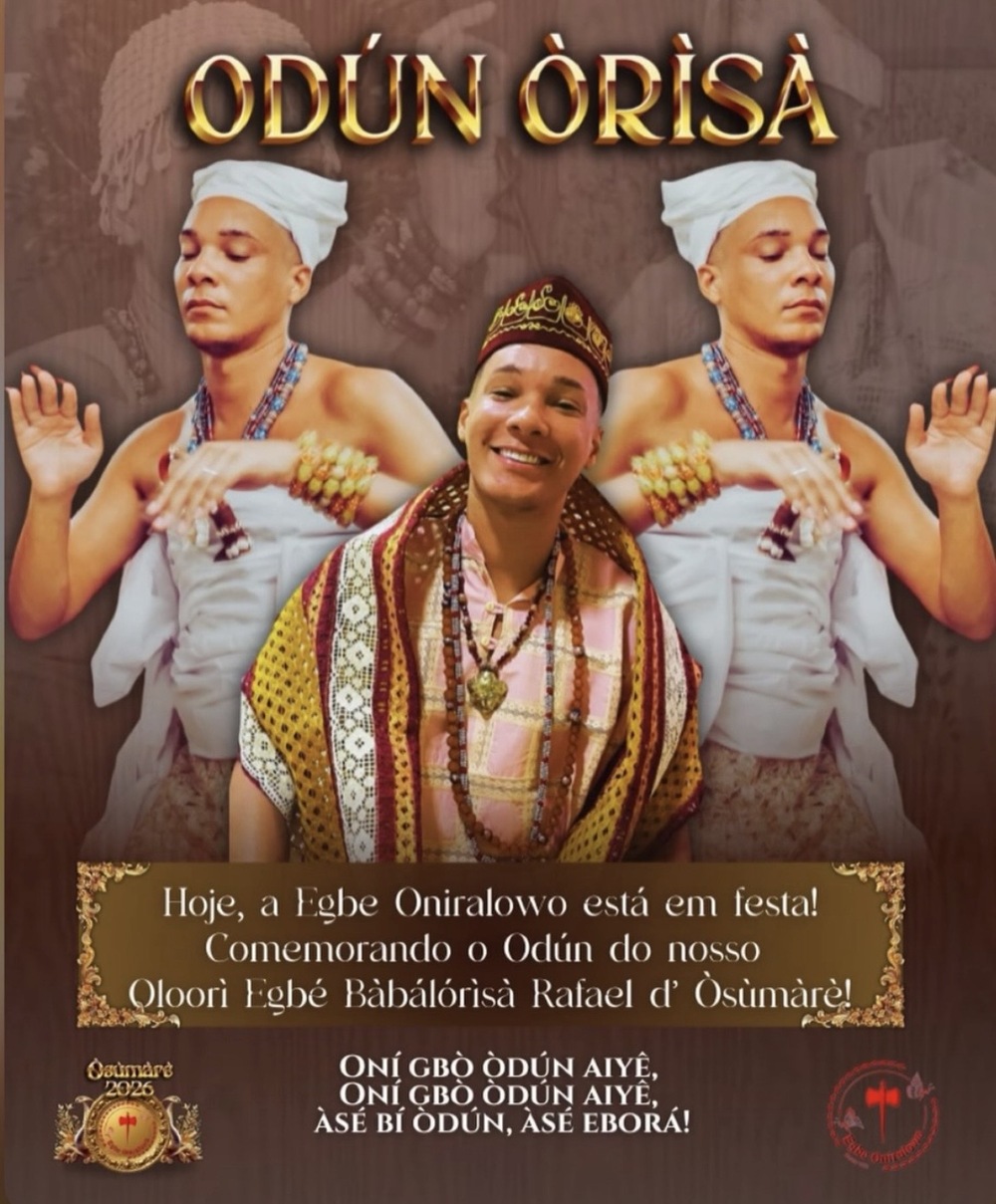 Egbe Oniralowo celebra Odún Òrìsá de Rafael d’Òsumàrè em clima de devoção e ancestralidade