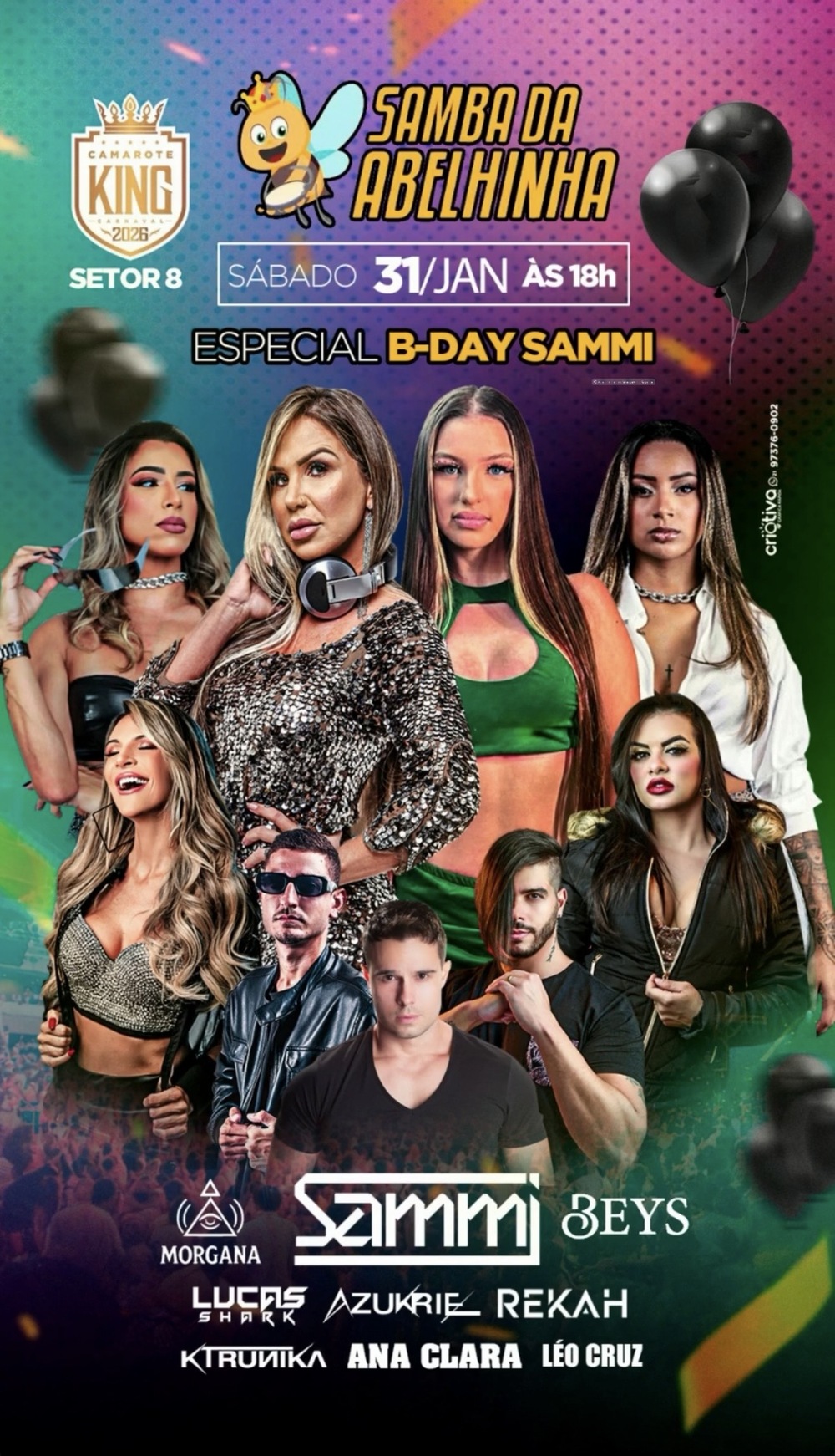 Samba da Abelhinha promete edição histórica com Especial B-Day Sammi no Camarote King