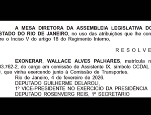 Presidente da Acadêmicos de Niterói é exonerado do cargo de assistente na Alerj
