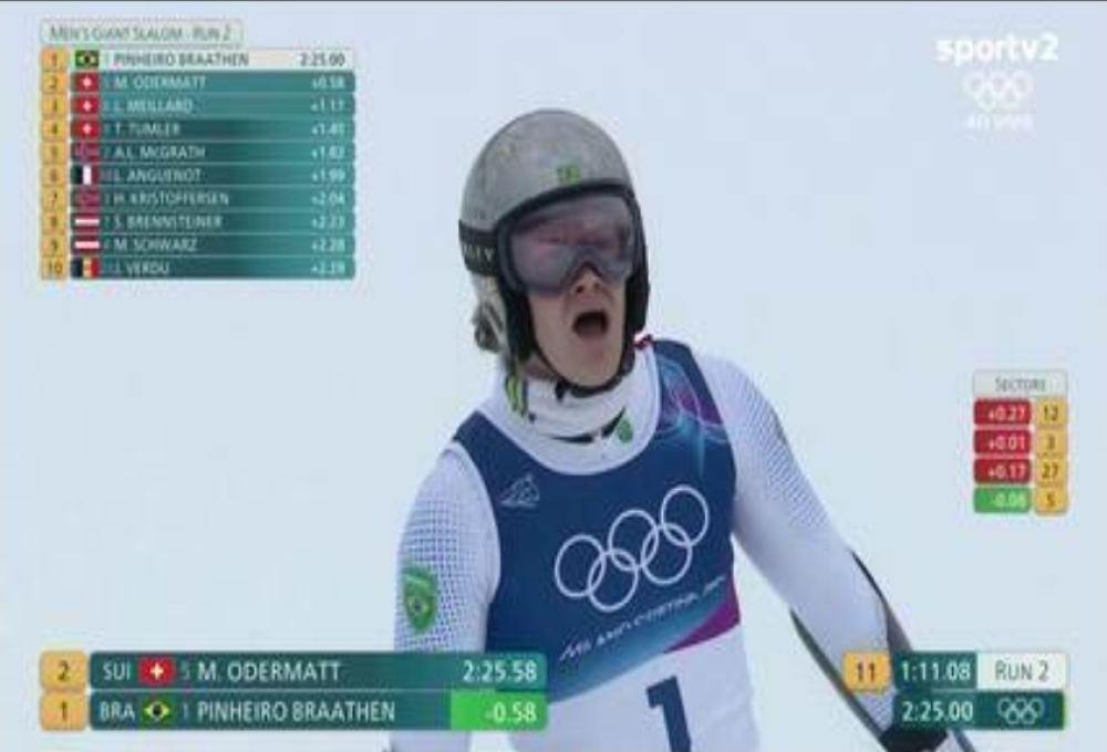 Lucas Pinheiro voa no slalom gigante e leva ouro histórico para o Brasil nas Olimpíadas de Inverno