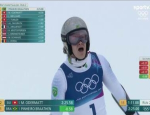 Lucas Pinheiro voa no slalom gigante e leva ouro histórico para o Brasil nas Olimpíadas de Inverno
