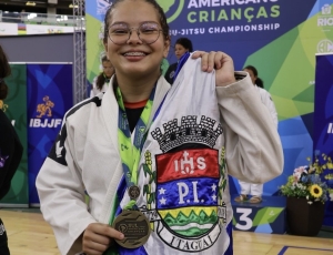 Maria Clara ‘Pitbull’ conquista bronze no Sul-Americano Kids de Jiu-Jitsu