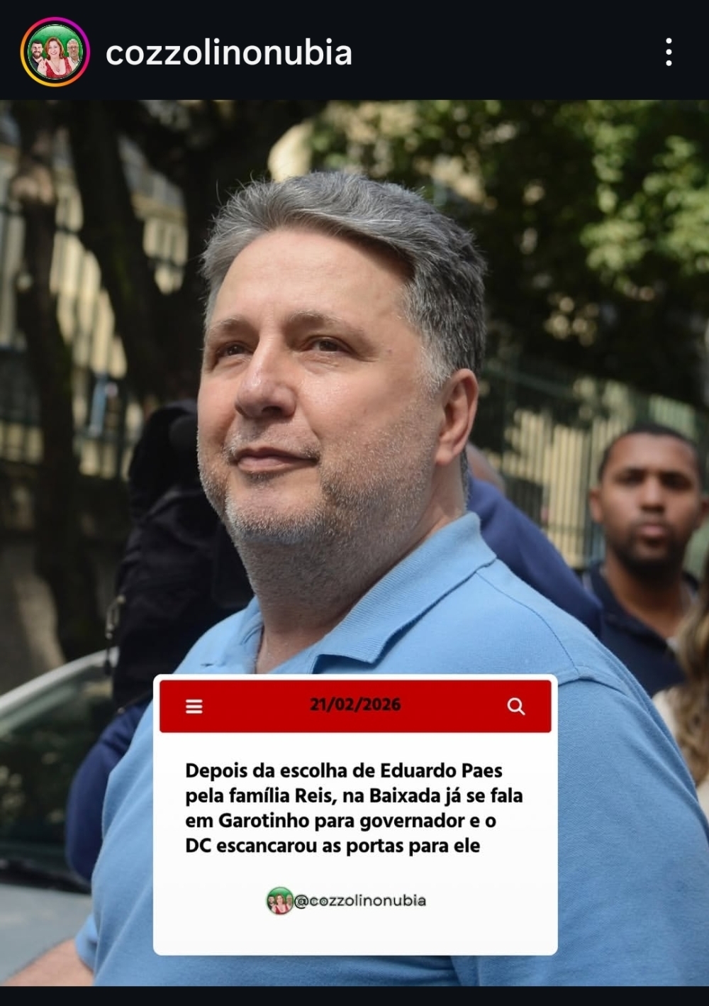 Democracia Cristã abre portas para Garotinho disputar governo após resistência a Reis, afirma colunista