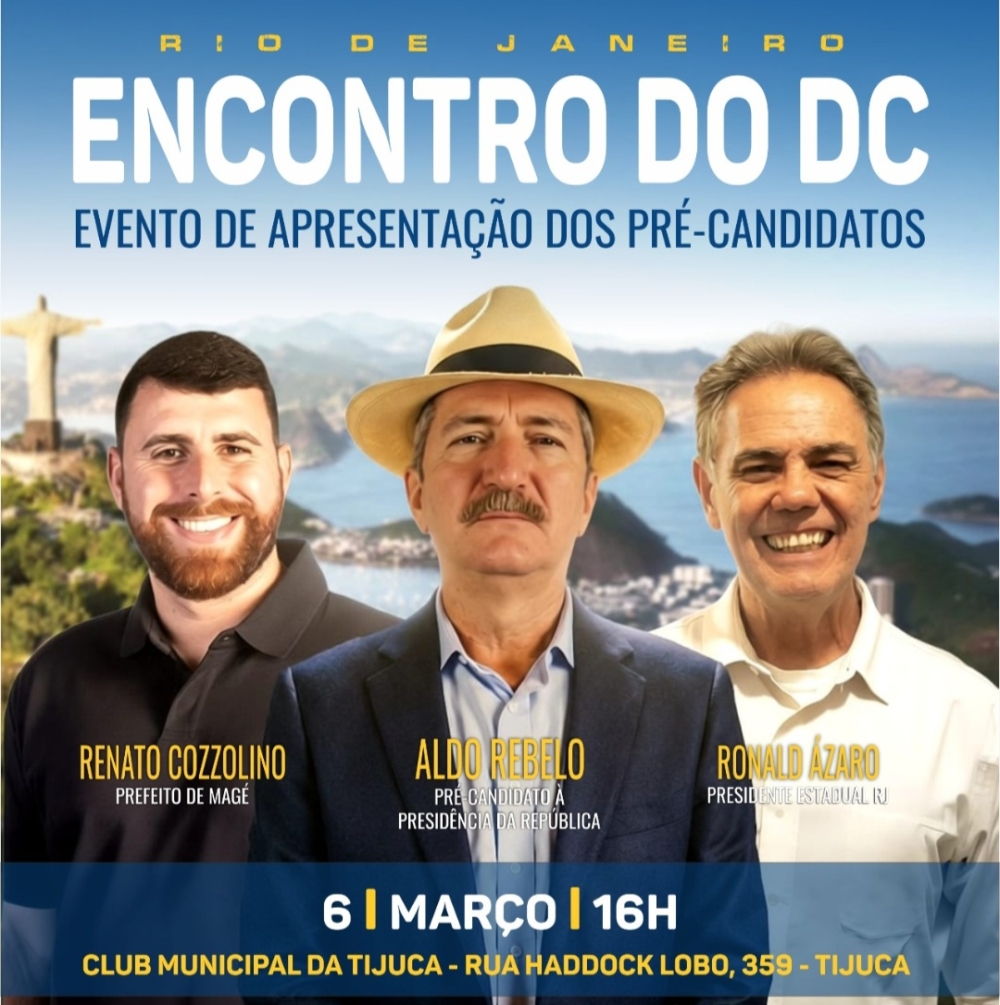 Aldo Rebelo desembarca no Rio para fortalecer Democracia Cristã rumo às eleições de 2026