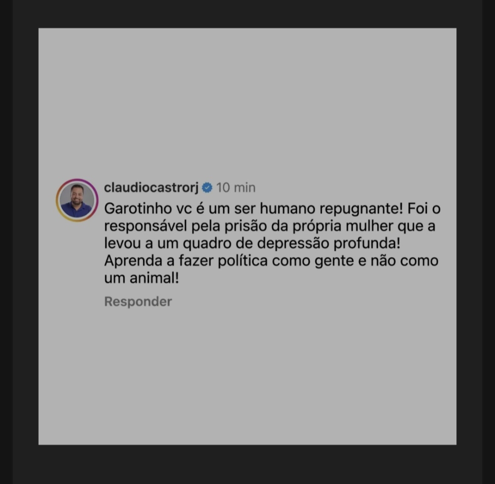 Governador Castro chama Garotinho de 'repugnante' após exposição de sua esposa em banheiro