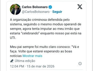 Flávio Bolsonaro se explica, pois pediu jejum nacional para seu pai à meia-noite e saiu para dançar em comício em Rondônia logo depois