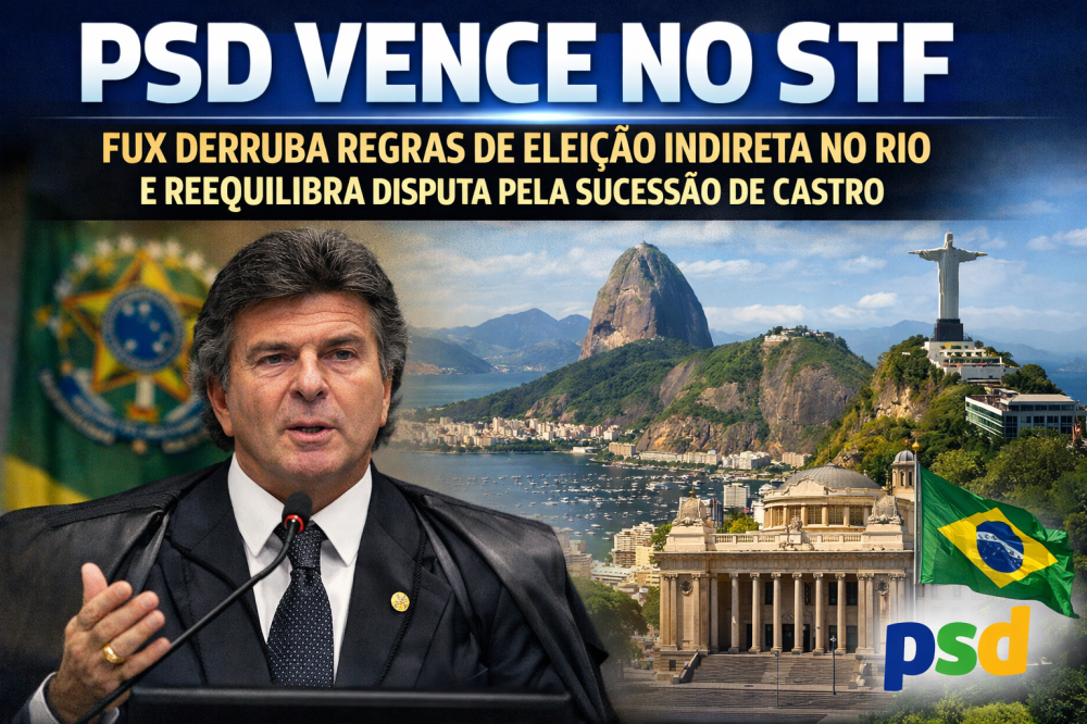 PSD vence no STF: Fux derruba regras de eleição indireta no Rio e reequilibra disputa pela sucessão de Castro