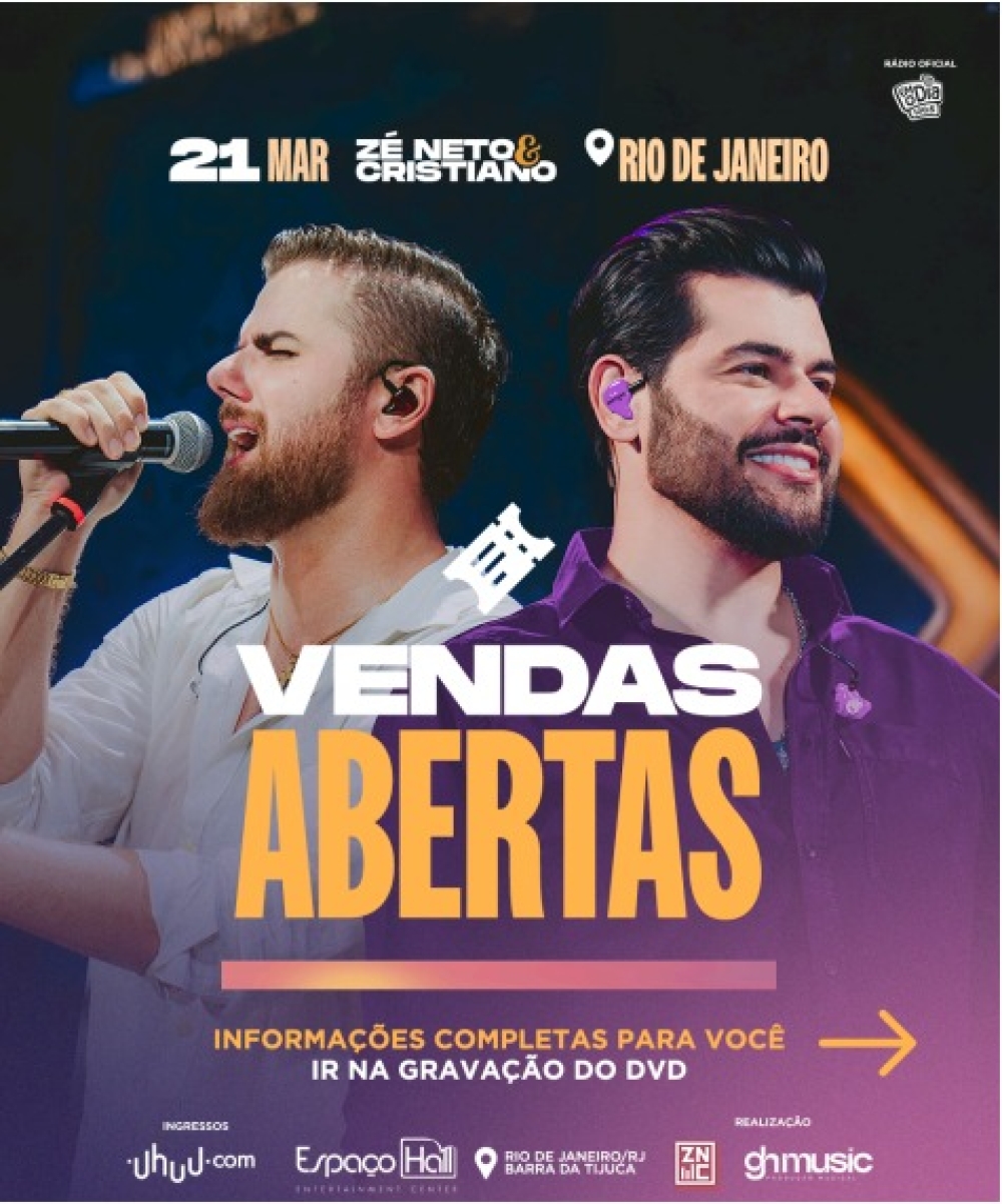 Zé Neto & Cristiano anunciam gravação histórica do DVD 