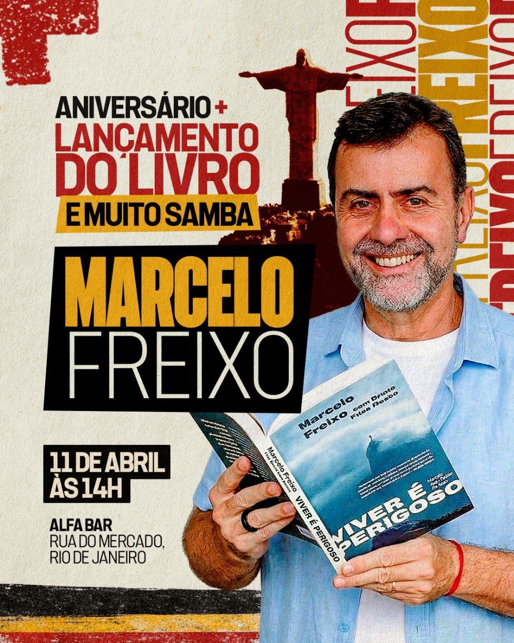 Marcelo Freixo celebra aniversário com lançamento do livro “Viver é Perigoso” e evento cultural no Centro do Rio