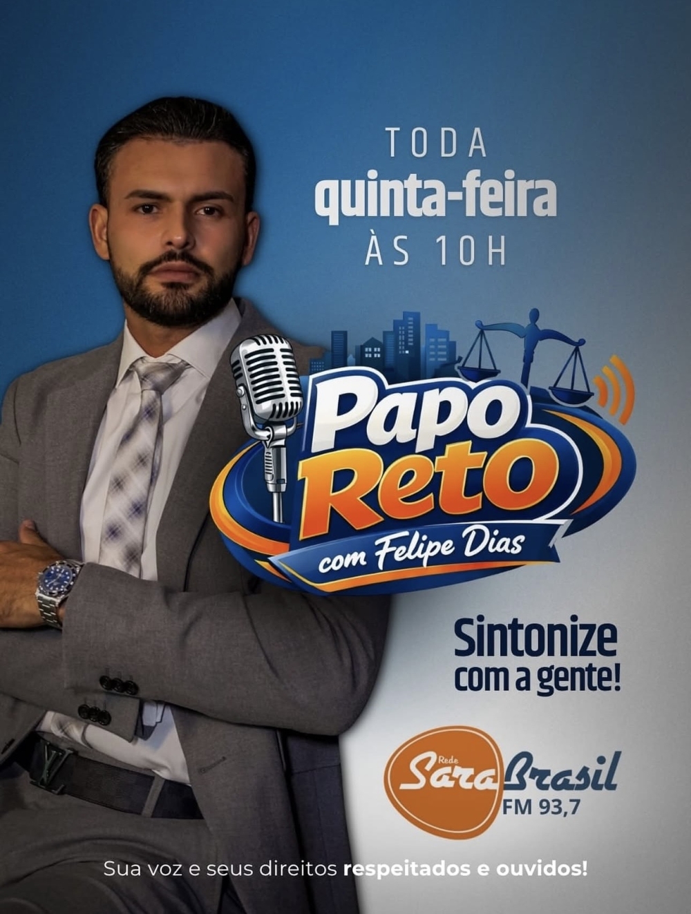 Felipe Dias fortalece debate público com o programa “Papo Reto” nas manhãs do Rio