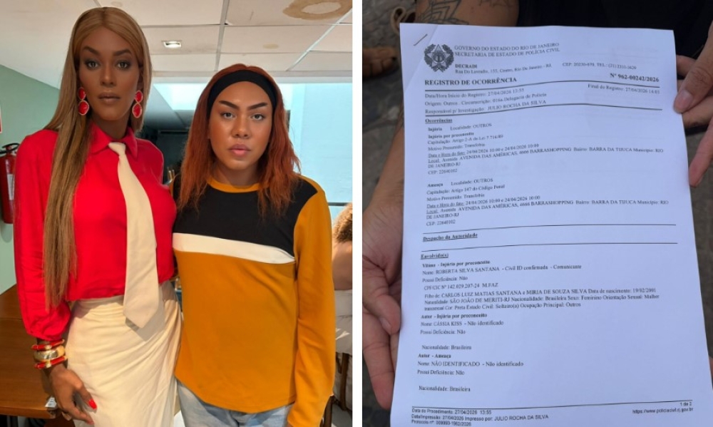 Roberta Santana registra queixa-crime na DECRADI após denúncia de transfobia envolvendo Cássia Kis em shopping do Rio