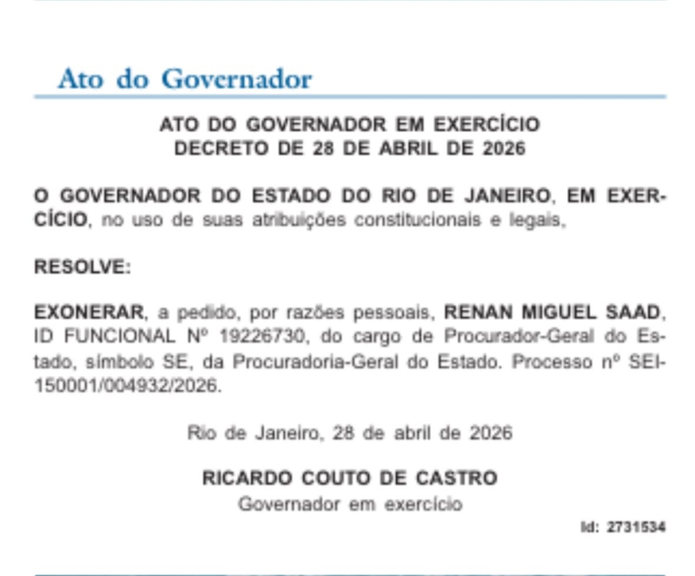 Desmonte às pressas do Governo Bolsonarista no Rio: Governador interino corta 800 cargos e endurece fiscalização de gastos e contratos