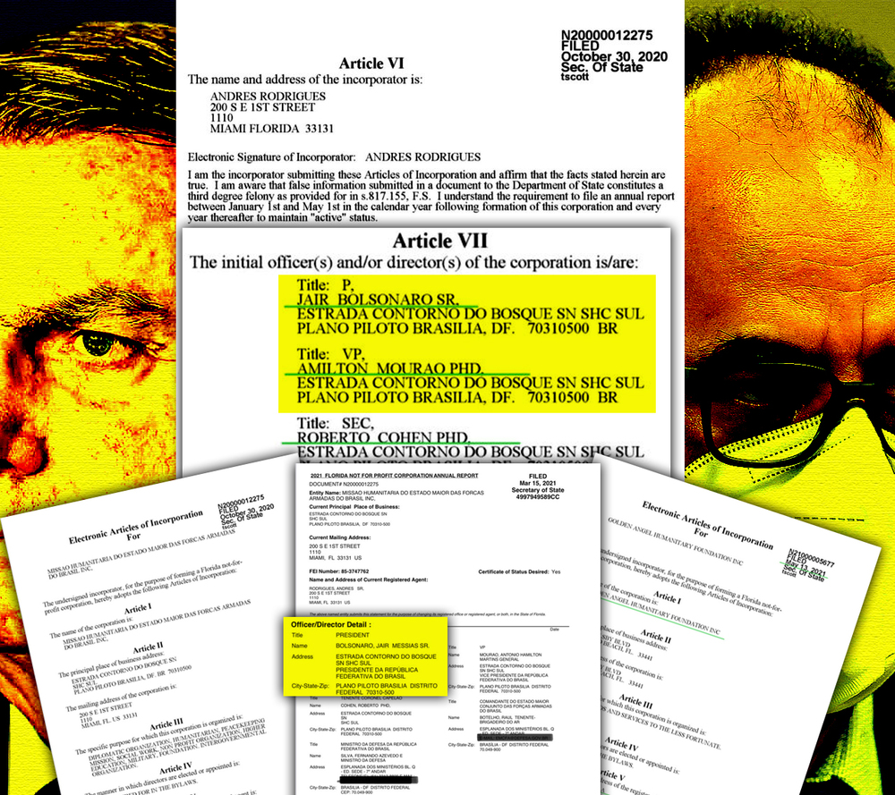 Bolsonaro aparece como diretor em registro de entidade de parceiro do reverendo Amilton fundada na Flórida