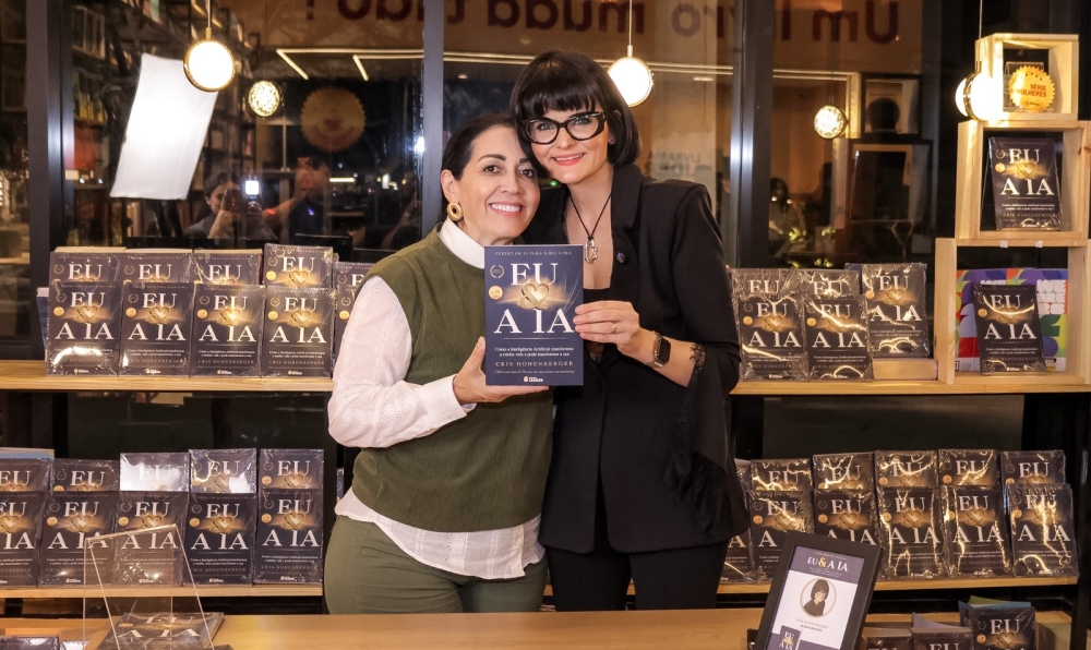 Livraria Líder recebe lançamento do livro “EU & a IA”, de Cris Hohenberger, publicado pela Editora Leader
