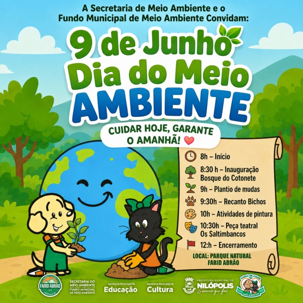 Dia Nacional do Meio Ambiente será celebrado com grande ação de conscientização no Parque Natural Farid Abrão, em Nilópolis.