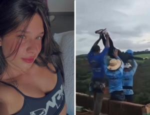 Maria Eduarda comemorava salto nas redes sociais antes de morrer em rope jump; seis pessoas foram presas