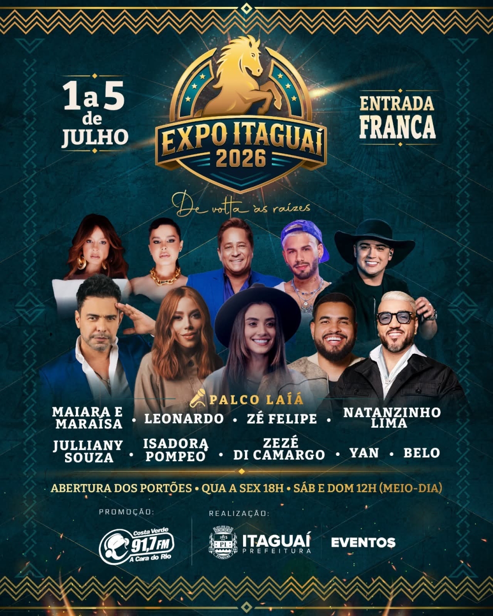 Expo Itaguaí 2026 divulga programação de shows com direito a resgate à tradição da festa
