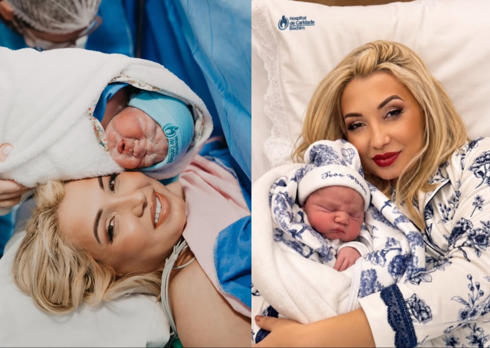 Chaline Grazik dá à luz João Moisés, seu quarto filho