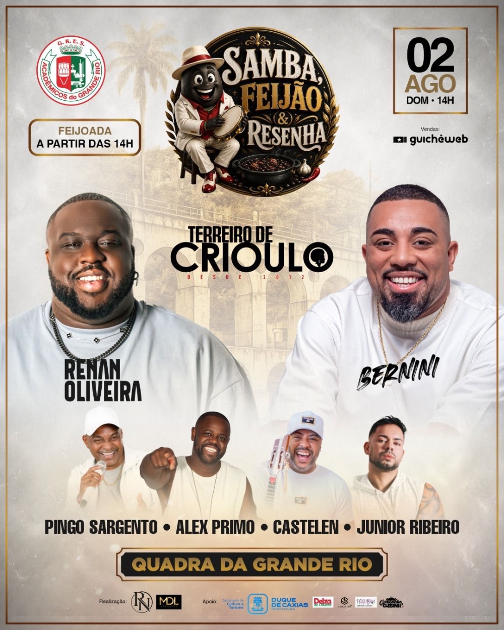 1ª Edição do Samba, Feijão & Resenha reúne grandes atrações do samba na Quadra da Grande Rio