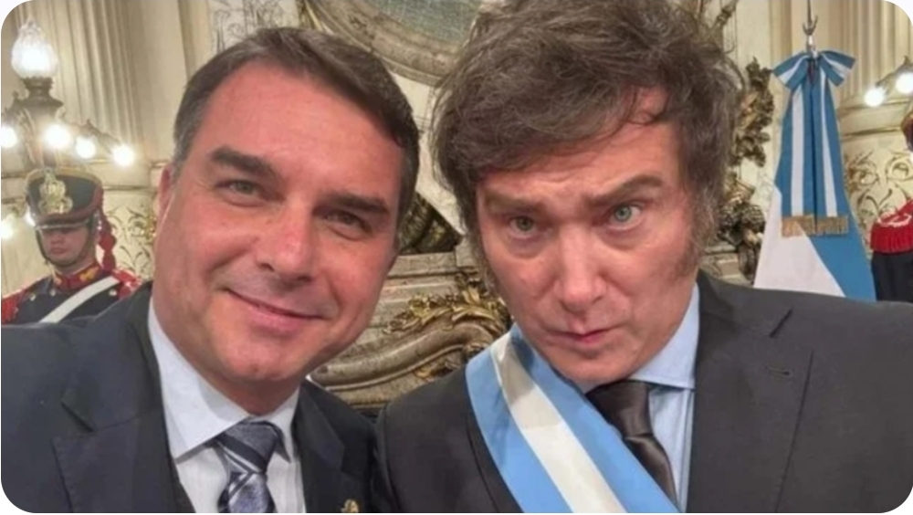 Milei diz que virá ao Brasil para lançamento da candidatura de Flávio Bolsonaro