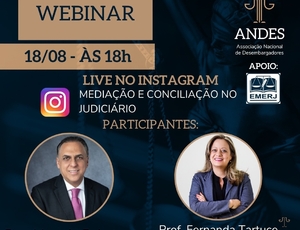 Des. Marcelo Buhatem, Presidente da Andes, conversa com a Dra. Fernanda Tartuce sobre o tema MEDIAÇÃO E CONCILIAÇÃO NO JUDICIÁRIO.