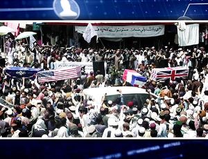 Talibã faz 'enterro' de bandeiras estrangeiras após a saída das tropas americanas do Afeganistão
