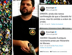 Alexandre de Moraes emite nova ordem de prisão de Oswaldo Eustáquio, diz deputado