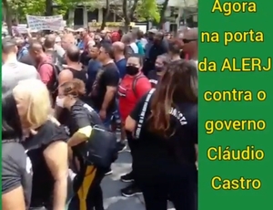 Vídeo: Servidores protestam na Alerj contra medidas de Claudio Castro