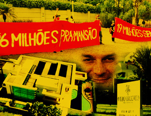 Mansão de Flávio Bolsonaro no Lago Sul é alvo de protesto do MTST
