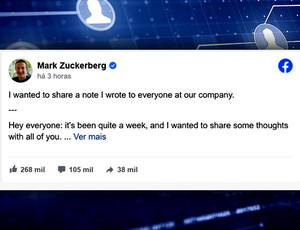 Zuckerberg faz ‘textão’ no Facebook rebatendo acusações contra a empresa