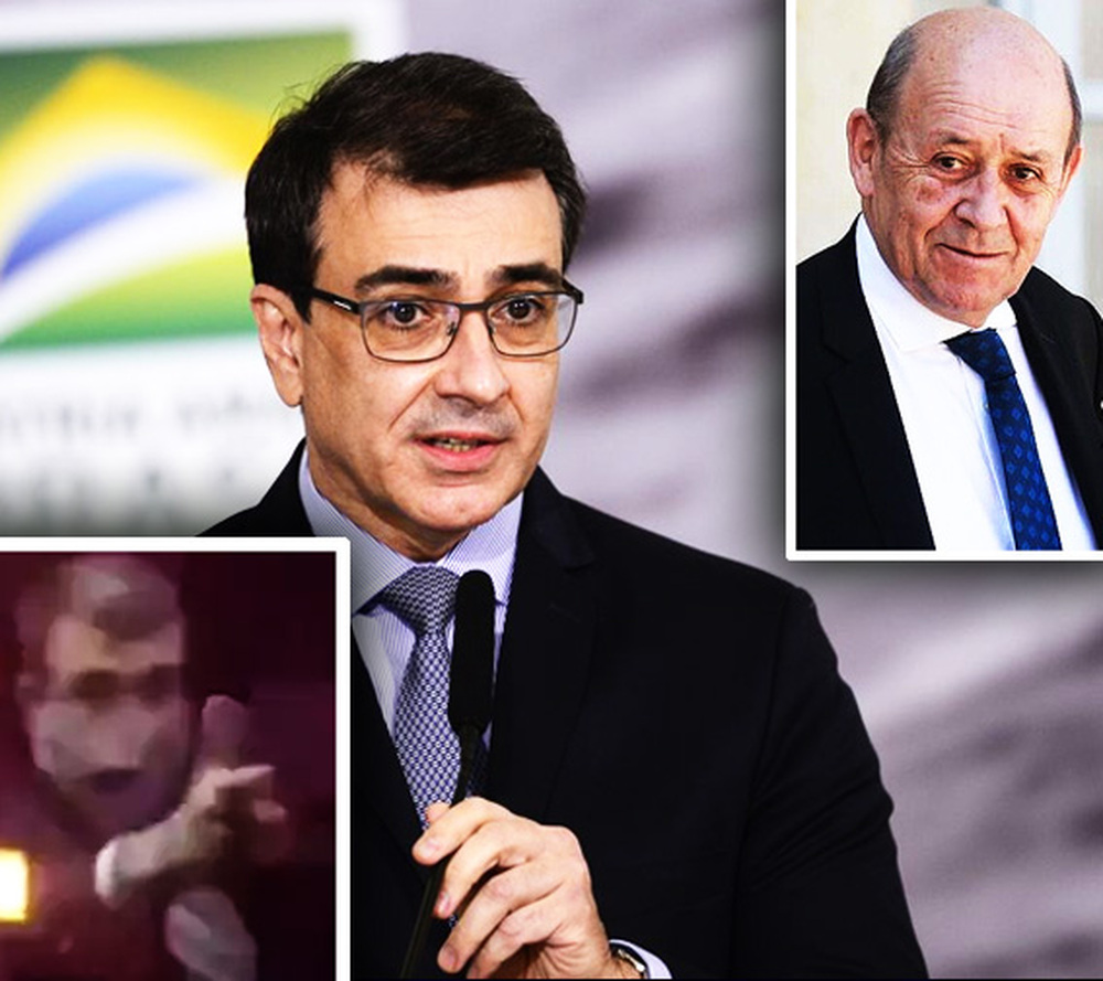 Chanceler Carlos França, o que fez ‘arminha’, chega na França e não é recebido pelo chanceler Francês