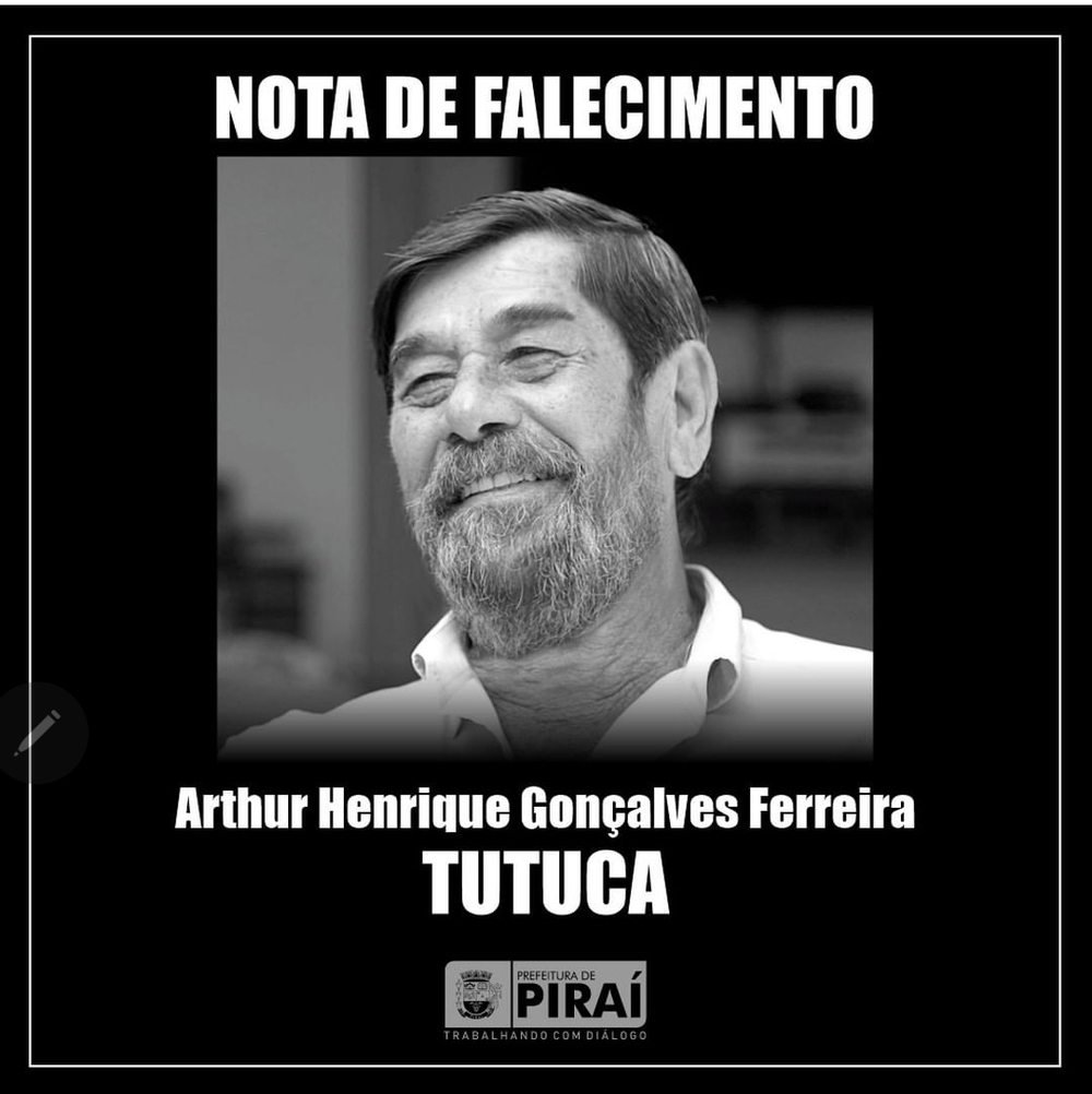 Prefeitura de Piraí anuncia Luto Oficial de sete dias pelo falecimento do prefeito Tutuca