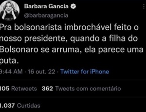 Jornalista da Folha chama a pequena Laura Bolsonaro de ‘puta’ em rede social