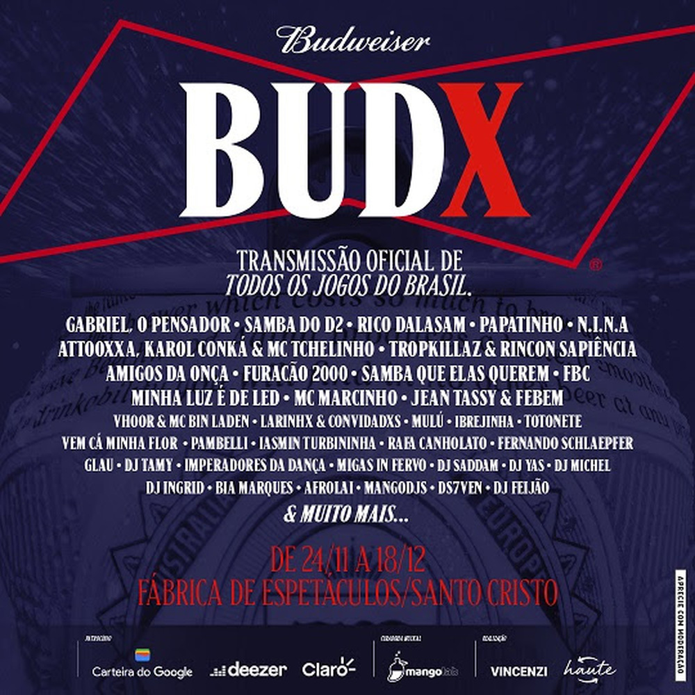 MangoLab, Budweiser e Agência Haute se unem na Copa do Mundo para apresentar o projeto BUDX, no Rio de Janeiro